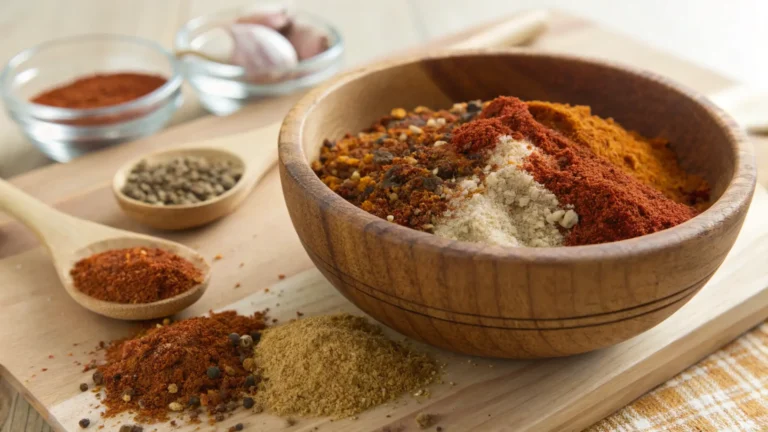Close-up of smoked chicken rubs seasoning before cooking