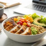 High protein chicken quinoa bowl for work lunch a high protein lunch recipes for work