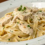 creamy chicken Alfredo pasta dish