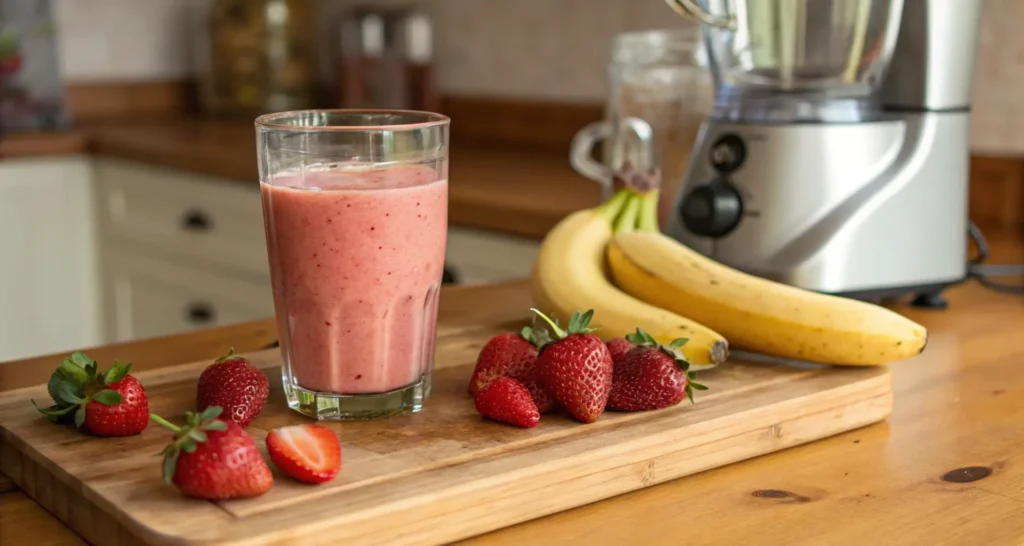 the best strawberry smoothie glass fresh fruits